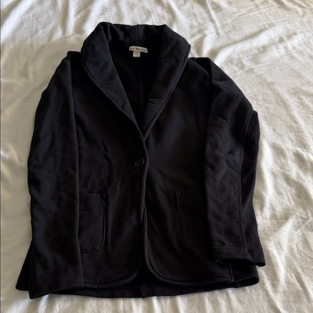 James Perse Black Shawl Collar Cardigan Jacket Sz: 1